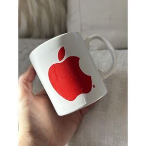 Vintage 80's Apple Employee Coffee Mug Red Apple Inc Logo Coloroll Kilncraft